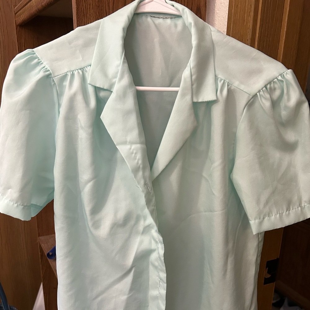 Women’s vintage blouse. Beautiful mint green color